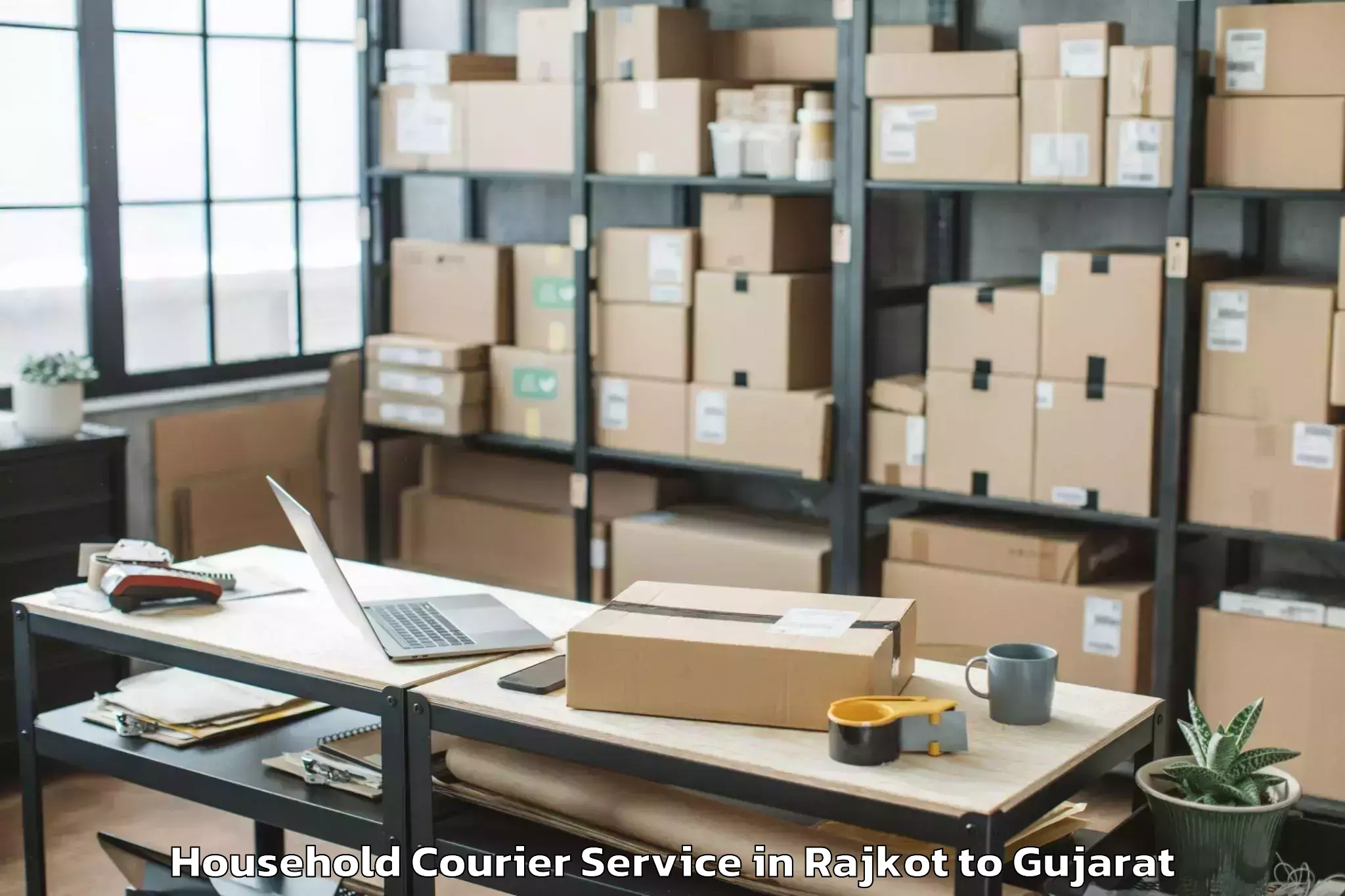 Top Rajkot to Kharod Household Courier Available